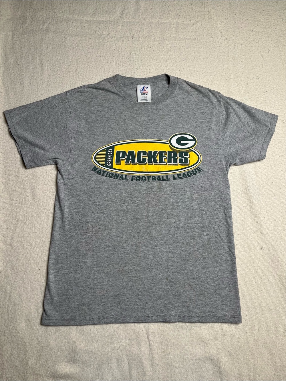 Vintage 90s Logo Athletic NFL Green Bay Packers Gray T Shirt Mens M Jersey Vtg